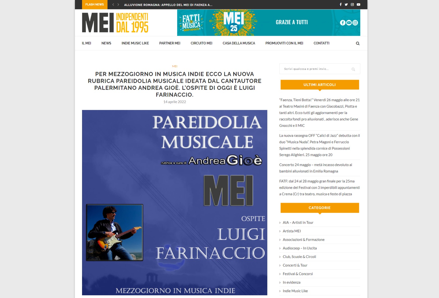 RUBRICA MEZZOGIORNO INDIE – PAREIDOLIA MUSICALE